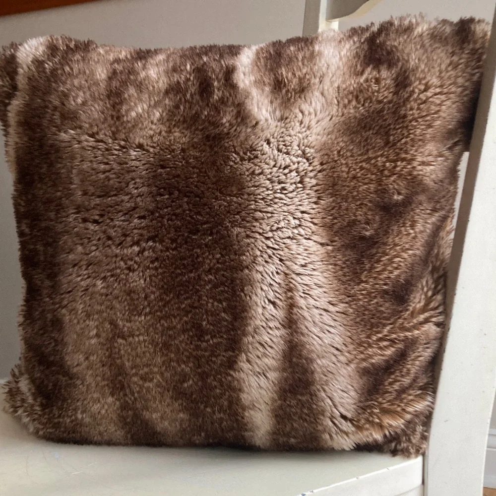 Pottery Barn 18” Square Faux Fur Down Filled Throw Pillow